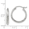 14K White Gold 2.8x18mm Diamond-cut Tube Hoop Earrings