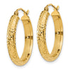 14K 3.5x22mm Diamond-cut Tube Hoop Earrings