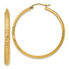 14K 3.5x38mm Diamond-cut Tube Hoop Earrings