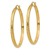 14K 3.5x46mm Diamond-cut Tube Hoop Earrings