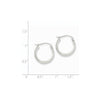14K White Gold 3.5x17mm Diamond-cut Tube Hoop Earrings