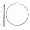 14K White Gold 3.5x65mm Diamond-cut Tube Hoop Earrings