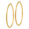 14K 2.5x55mm Knife-Edge Diamond-cut Tube Hoop Earrings