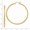14K 2.5x55mm Knife-Edge Diamond-cut Tube Hoop Earrings