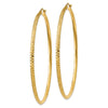 14K 2.5x65mm Knife-Edge Diamond-cut Tube Hoop Earrings