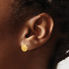 14k Satin Diamond-cut Seashell Post Earrings