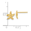 14k Satin Diamond-cut Starfish Post Earrings
