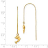 14k Polished Dolphin Threader Earrings