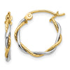 Gold Twisted Tube Hoop Earrings