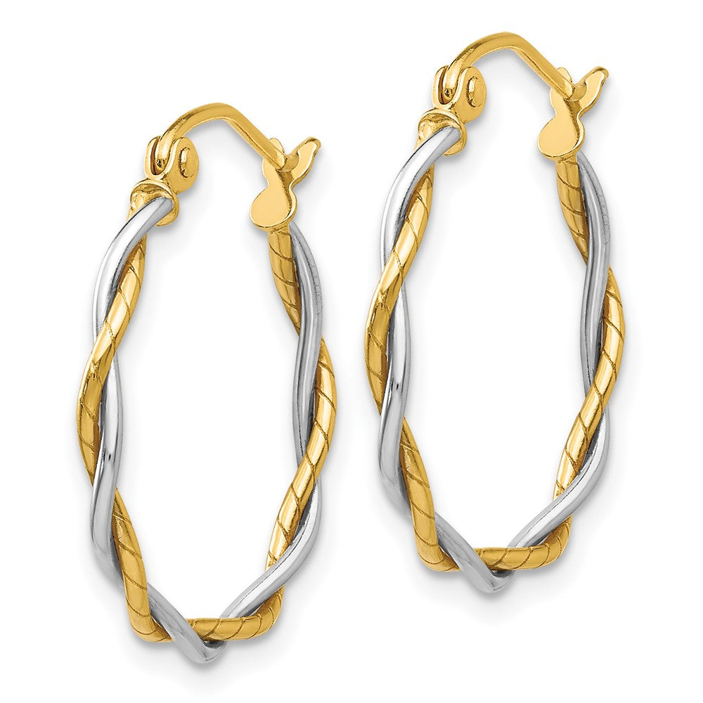 Gold Twisted Tube Hoop Earrings