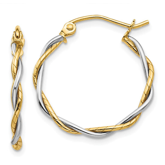 Gold Twisted Tube Hoop Earrings