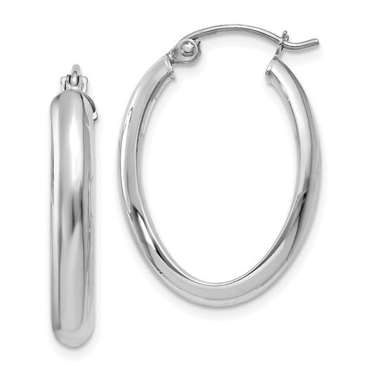 3.5mm Gold Oval Tube Hoop Earrings