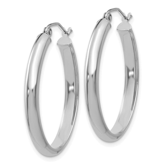 3.5mm Gold Oval Tube Hoop Earrings