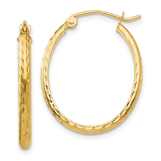 2.5mm Gold Diamond-cut Tube Hoop Earrings
