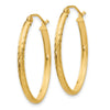2.5mm Gold Diamond-cut Tube Hoop Earrings