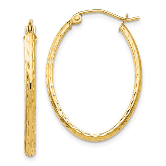 2.5mm Gold Diamond-cut Tube Hoop Earrings