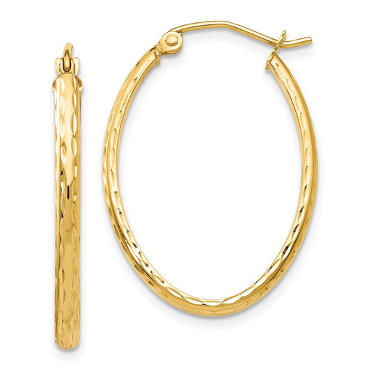 2.5mm Gold Diamond-cut Tube Hoop Earrings