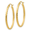 2.5mm Gold Diamond-cut Tube Hoop Earrings