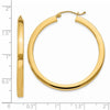 14k 3x40mm Polished Square Tube Hoop Earrings