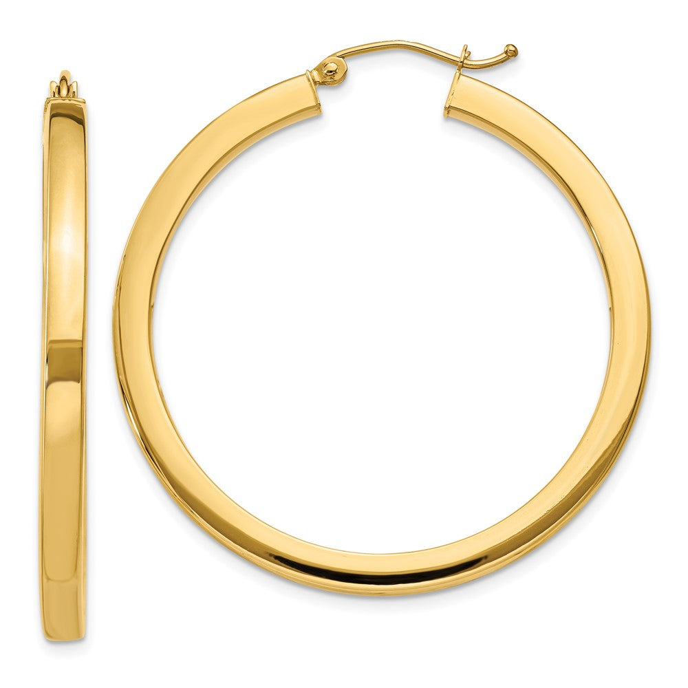 Gold Square Tube Hoop Earrings