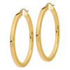 14k 3x45mm Polished Square Tube Hoop Earrings