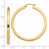 14k 3x45mm Polished Square Tube Hoop Earrings