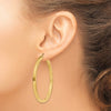 14k 3x50mm Polished Square Tube Hoop Earrings