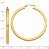 14k 3x50mm Polished Square Tube Hoop Earrings