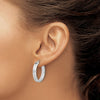 14k White Gold 4x25mm Polished Tube Hoop Earrings