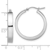 14k White Gold 4x25mm Polished Tube Hoop Earrings
