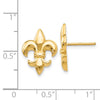 14k Polished Fleur-De-Lis Post Earrings