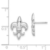 14K White Gold Polished Fleur-De-Lis Post Earrings