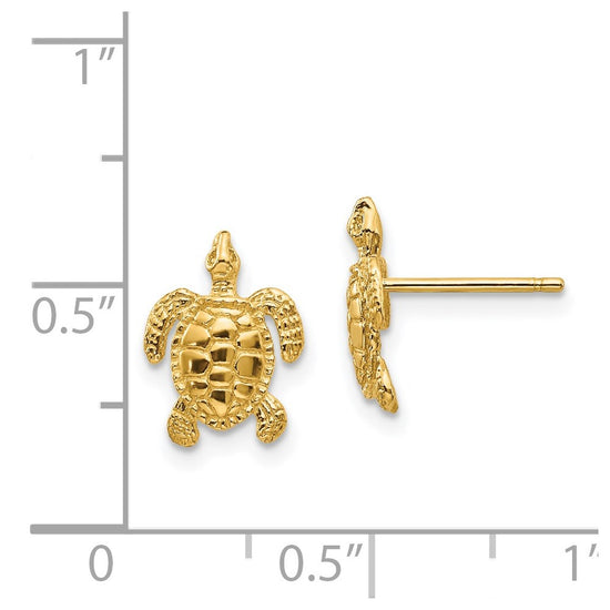 Gold Turtle Post Earrings