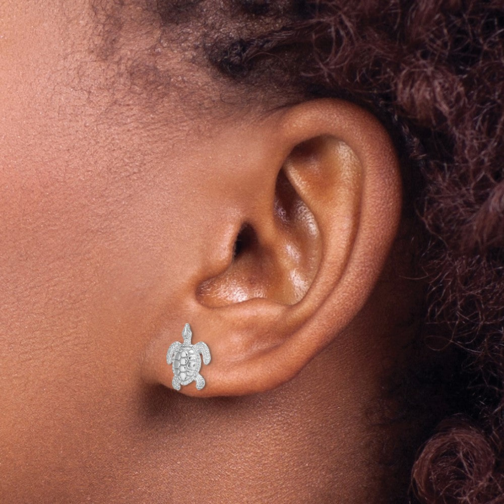 Gold Turtle Post Earrings