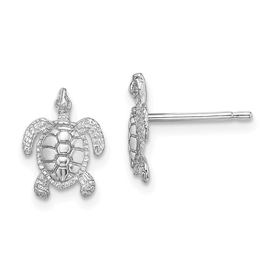 Gold Turtle Post Earrings