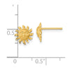 14k Satin Diamond-cut Sun with Face Post Earrings