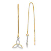 14k and White Rhodium Diamond-cut Box Chain with Celtic Knot Threader Earrings