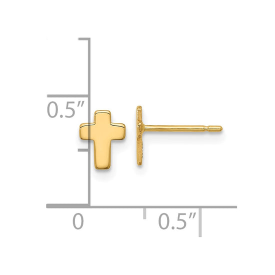 Gold Cross Post Earrings