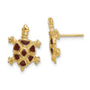 14K with Brown Enamel Tortoise Post Earrings
