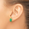 14K Land Turtle with Green Enamel Post Earrings