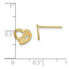 14K Open Heart with Flower Post Earrings