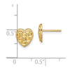 14K Criss-Cross Diamond-cut Heart Post Earrings