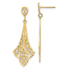 14K Diamond-cut Filigree Dangle Post Earrings