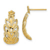 14K Diamond-cut Leaf Pattern Dangle Post Earrings