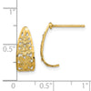 14K Diamond-cut Flower J-Hoop Post Earrings