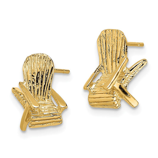14K 2-D Beach Chair Post Earrings