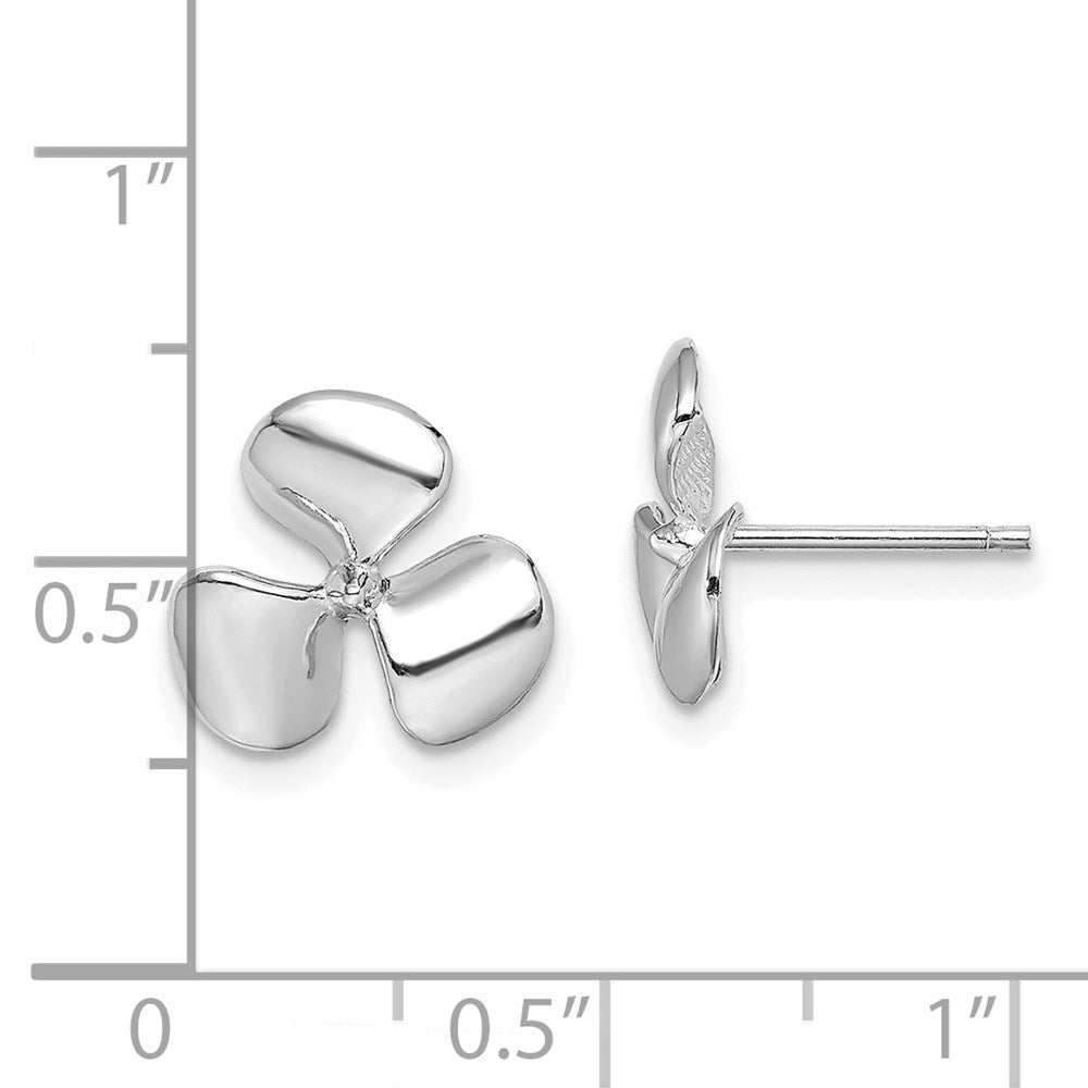 Gold Propeller Post Earrings
