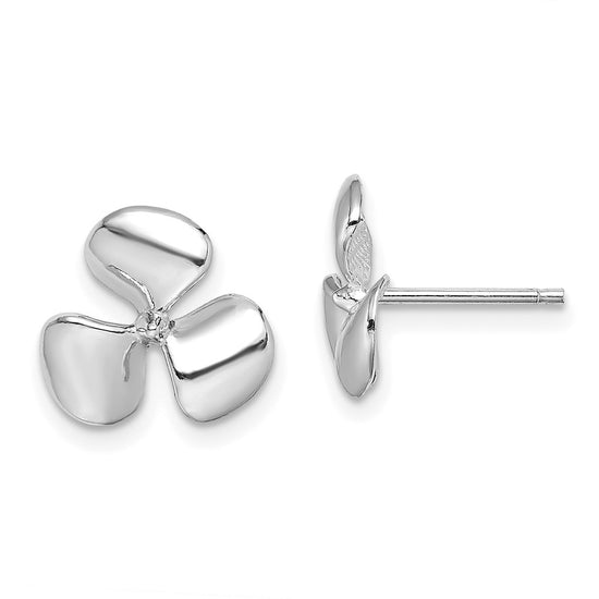 Gold Propeller Post Earrings