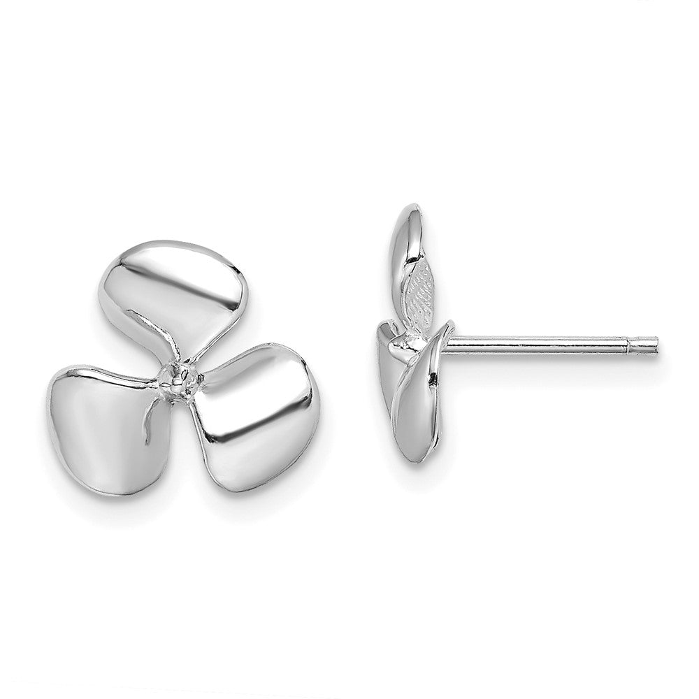 Gold Propeller Post Earrings