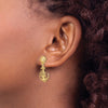 14K Shell and Anchor with Ships Wheel Dangle Post Earrings